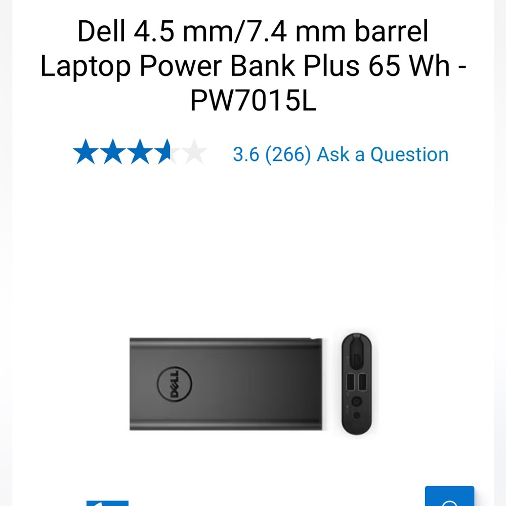Dell notebook power bank plus